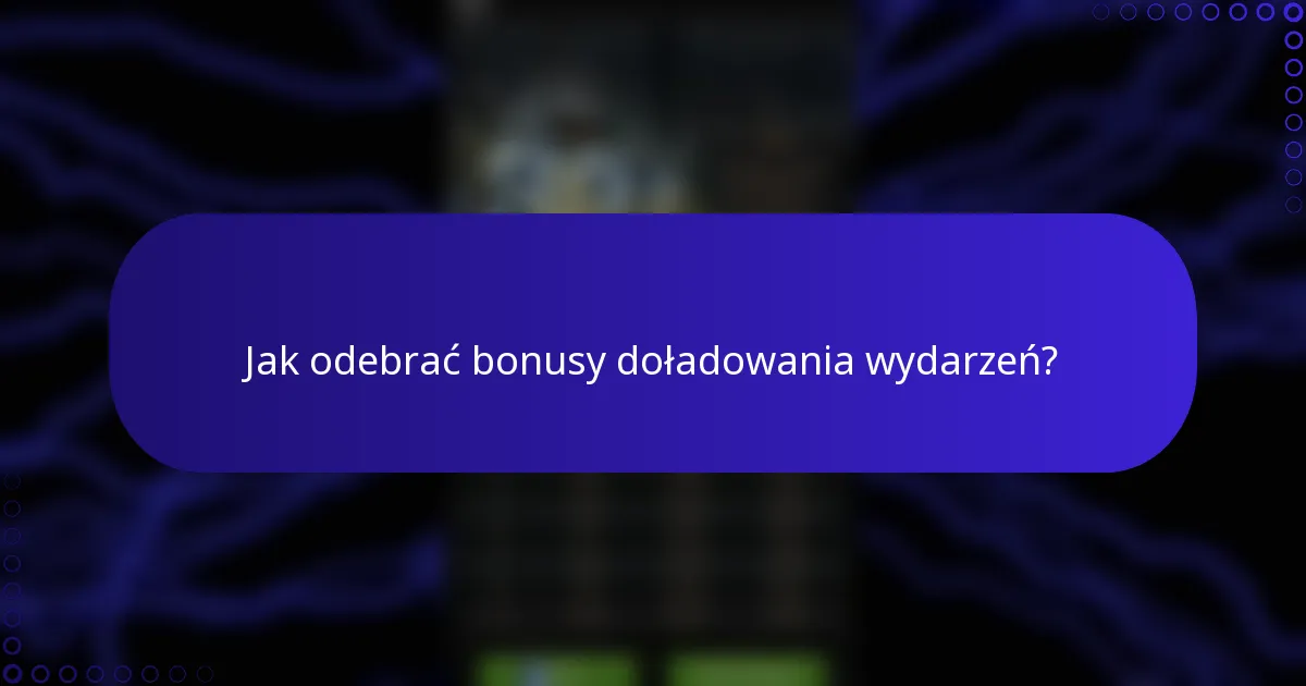 Jak odebrać bonusy doładowania wydarzeń?
