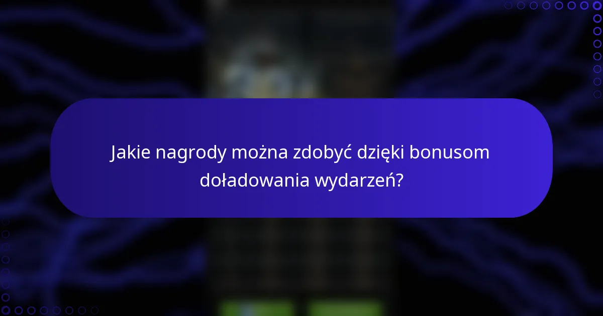 Jakie nagrody można zdobyć dzięki bonusom doładowania wydarzeń?