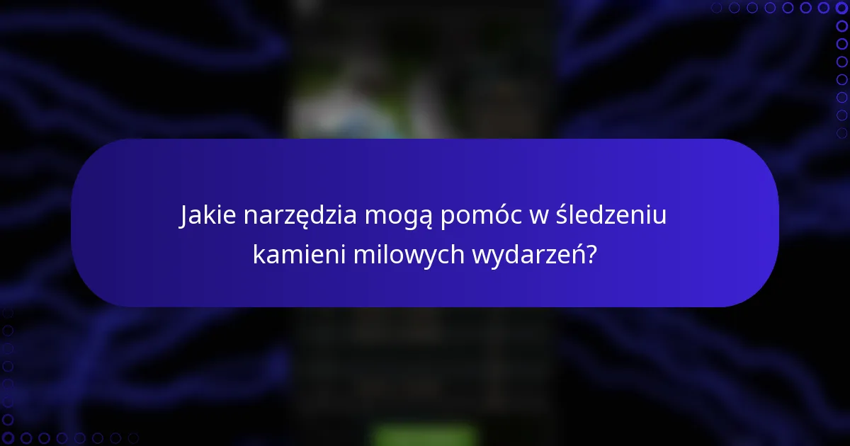 Jakie narzędzia mogą pomóc w śledzeniu kamieni milowych wydarzeń?