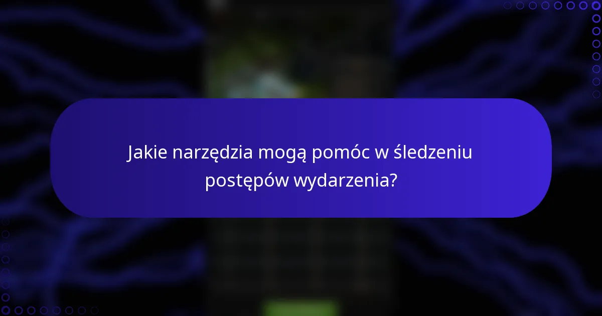 Jakie narzędzia mogą pomóc w śledzeniu postępów wydarzenia?