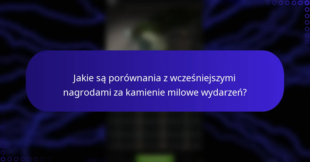 Jakie są porównania z wcześniejszymi nagrodami za kamienie milowe wydarzeń?